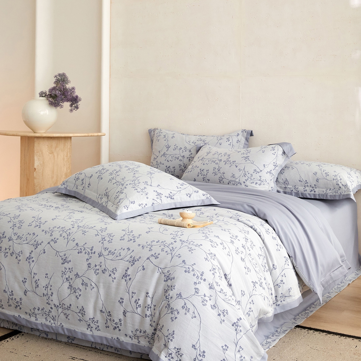 JUICY 橘滋家纺 2026新款云柔奢韵全棉色织提花系列四件套 藤影垂