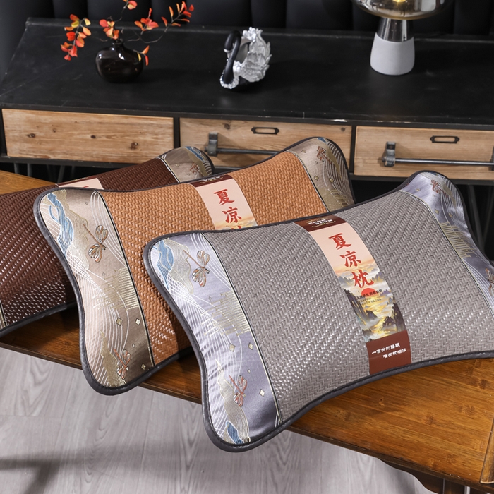 （总）仁宇枕业 2026新款新品 蜻蜓戏水冰藤夏凉花草荞麦枕头枕芯