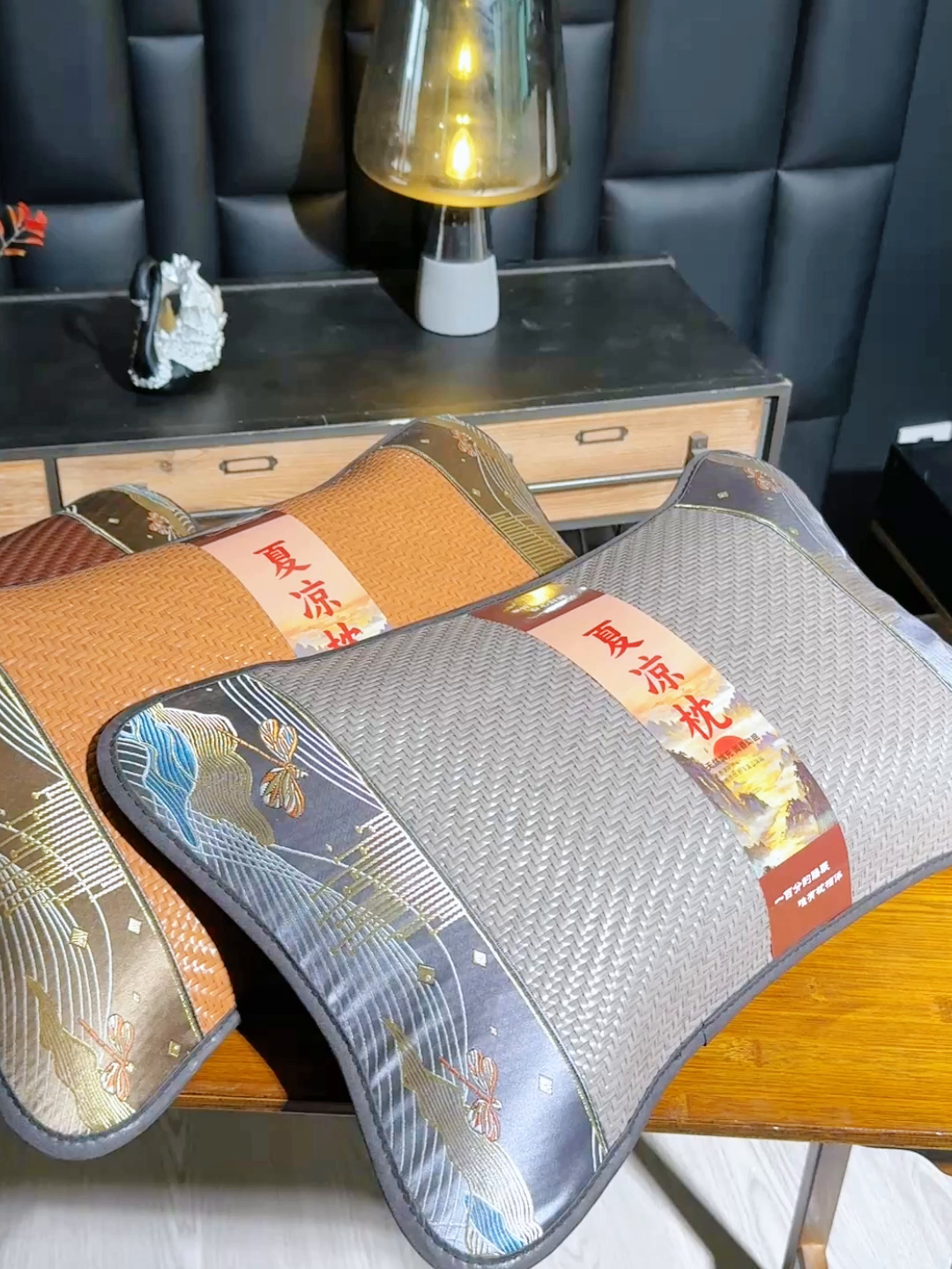 91家纺网 家纺一手货源 找家纺 （总）仁宇枕业 2026新款新品 蜻蜓戏水冰藤夏凉花草荞麦枕头枕芯