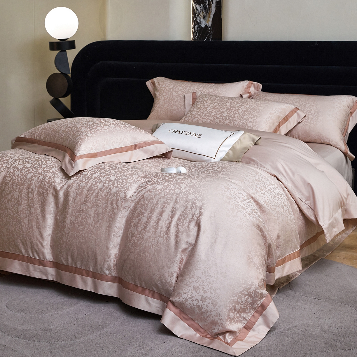 91家纺网 家纺一手货源 找家纺 （总）JUICY 橘滋家纺 2026新款流光锦年暗纹提花天丝棉系列四件套