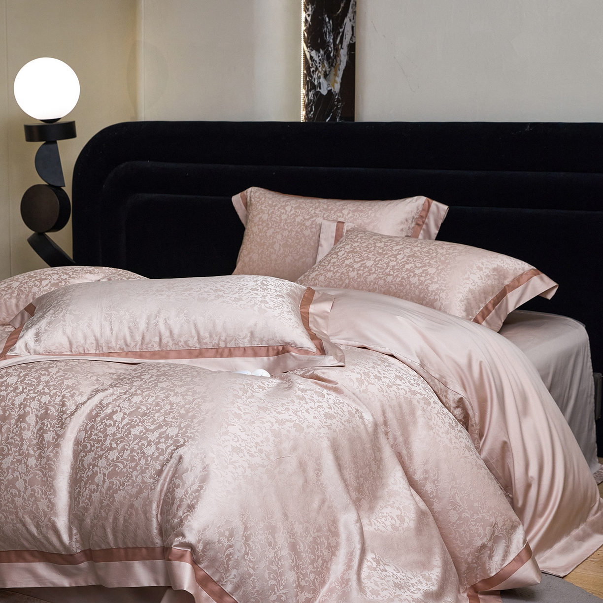 91家纺网 家纺一手货源 找家纺 （总）JUICY 橘滋家纺 2026新款流光锦年暗纹提花天丝棉系列四件套