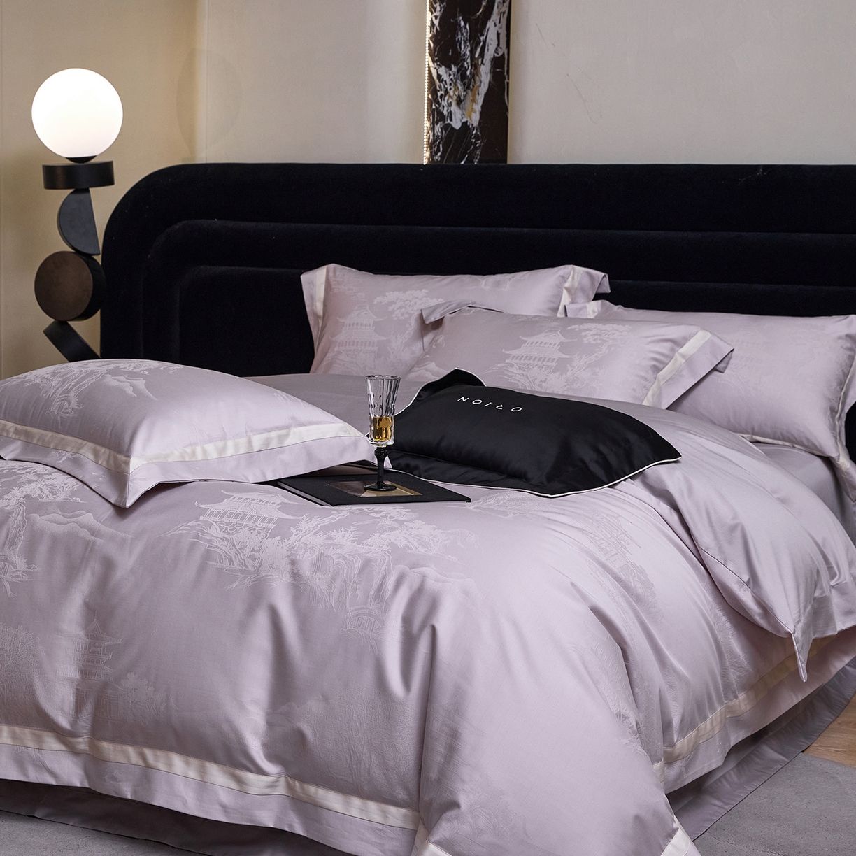 91家纺网 家纺一手货源 找家纺 （总）JUICY 橘滋家纺 2026新款流光锦年暗纹提花天丝棉系列四件套