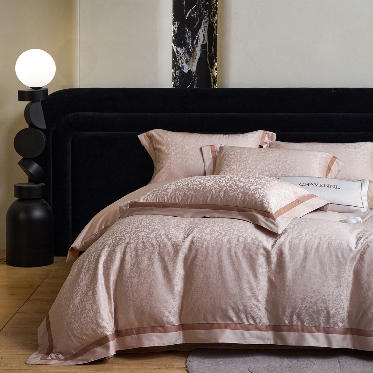 91家纺网 家纺一手货源 找家纺 （总）JUICY 橘滋家纺 2026新款流光锦年暗纹提花天丝棉系列四件套