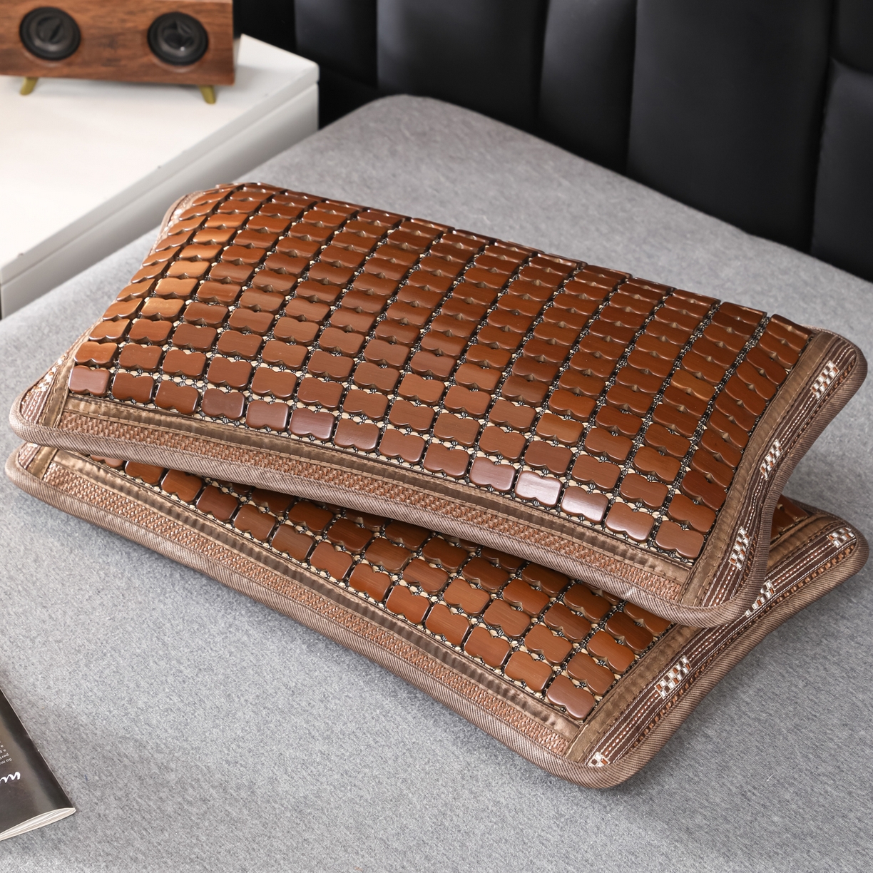 91家纺网 家纺一手货源 找家纺 （总）仁宇枕业 2026新款新品 竹炭方块竹席荞麦枕头夏凉枕头枕芯