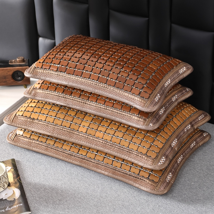 91家纺网 家纺一手货源 找家纺 （总）仁宇枕业 2026新款新品 竹炭方块竹席荞麦枕头夏凉枕头枕芯