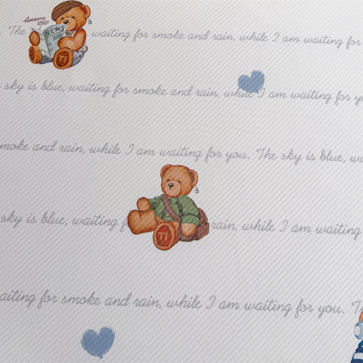 91家纺网 家纺一手货源 找家纺 慕木家纺 2026春夏新款泰迪冰丝席系列凉席席子空调软席平席和床笠 泰迪字母 床席款