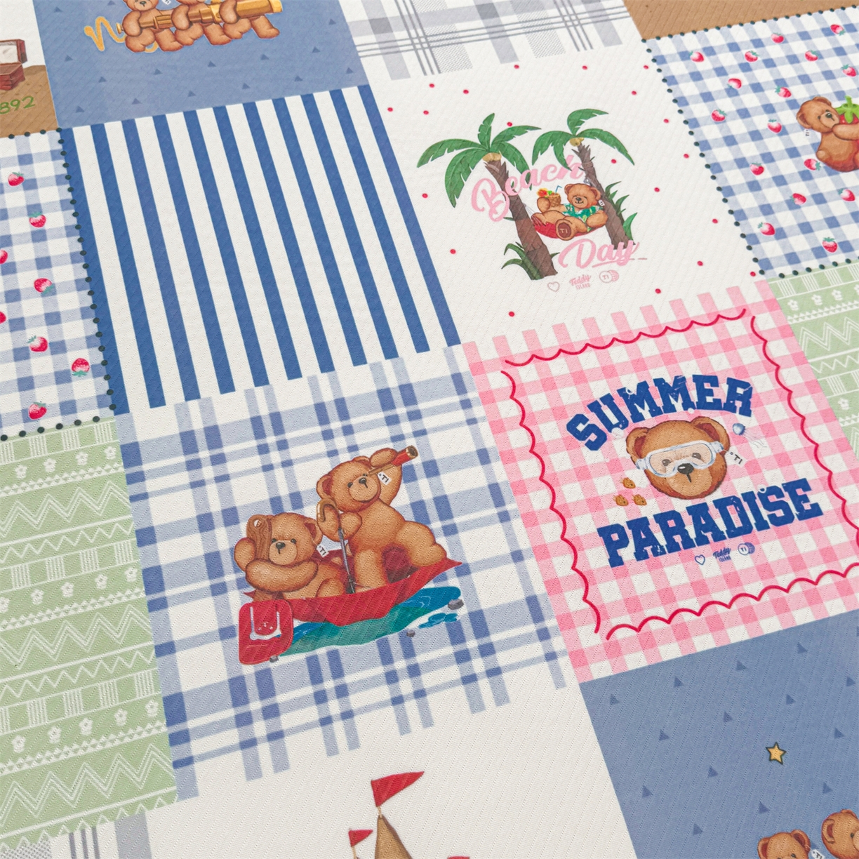 91家纺网 家纺一手货源 找家纺 慕木家纺 2026春夏新款泰迪冰丝席系列凉席席子空调软席平席和床笠 泰迪区域 床笠款