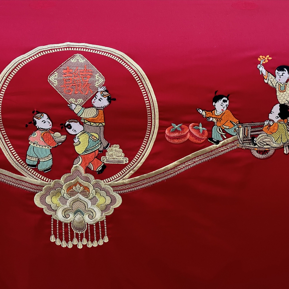 91家纺网 家纺一手货源 找家纺 （总）JUICY 橘滋家纺 2026新款全棉提花高端婚庆刺绣传臻系列四件套多件套