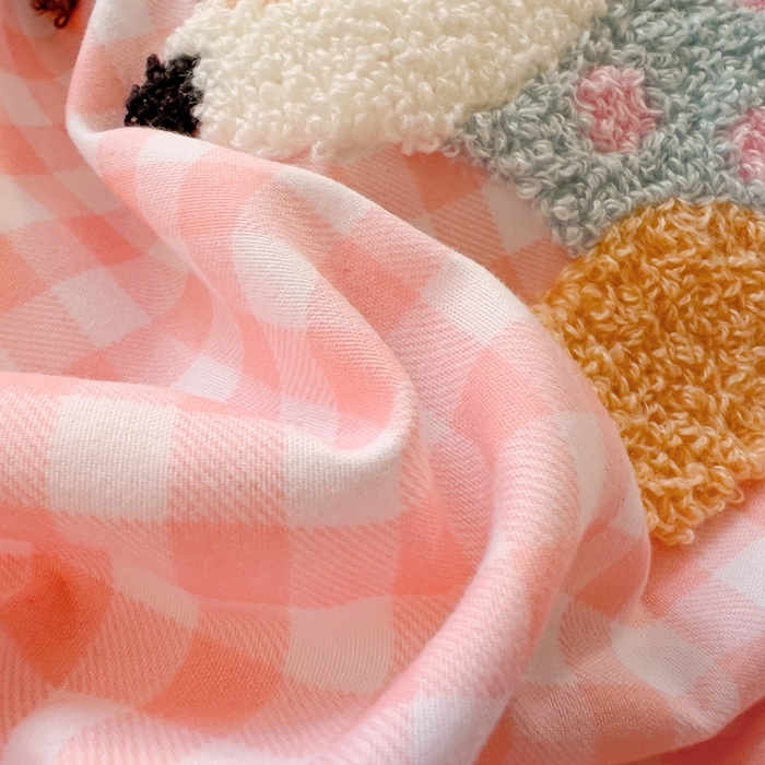 91家纺网 家纺一手货源 找家纺 （总）欧妮家纺 2025新款水洗棉毛巾绣床上用品四件套宿舍床三件套-可爱狗狗系列