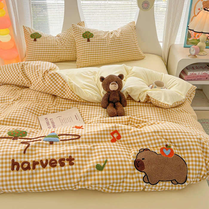 91家纺网 家纺一手货源 找家纺 （总）欧妮家纺 2025新款水洗棉单被套柔软毛巾绣刺绣学生宿舍单件被罩卡通-拉拉旅行