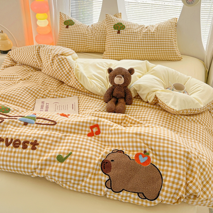 91家纺网 家纺一手货源 找家纺 （总）欧妮家纺 2025新款水洗棉单被套柔软毛巾绣刺绣学生宿舍单件被罩卡通-拉拉旅行