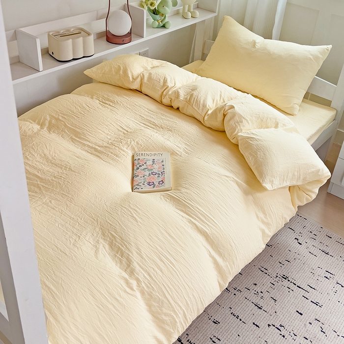 91家纺网 家纺一手货源 找家纺 （总）欧妮家纺 2025新款纯色水洗棉四件套学生宿舍床单被套三件套床上用品-【含买家秀】