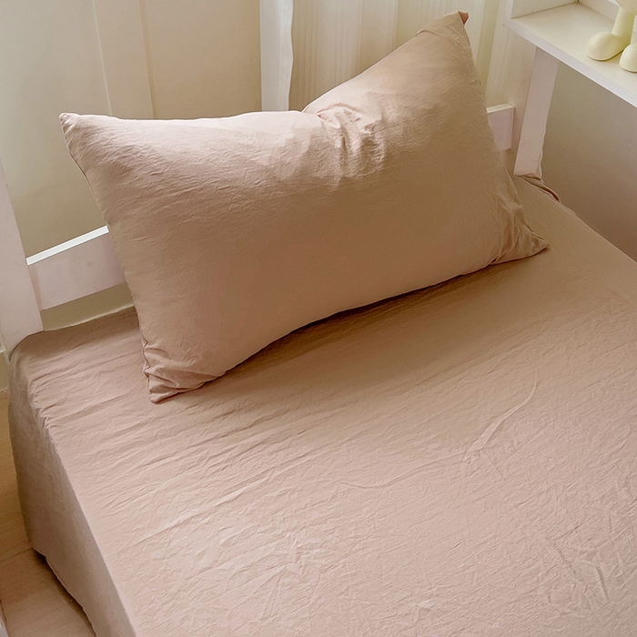 91家纺网 家纺一手货源 找家纺 欧妮家纺 2025新款纯色水洗棉四件套学生宿舍床单被套三件套床上用品-【含买家秀】 纯色-奶咖