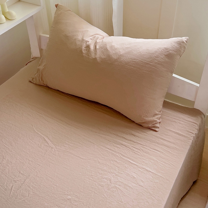 91家纺网 家纺一手货源 找家纺 欧妮家纺 2025新款纯色水洗棉四件套学生宿舍床单被套三件套床上用品-【含买家秀】 纯色-奶咖