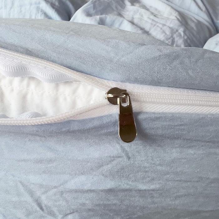 91家纺网 家纺一手货源 找家纺 欧妮家纺 2025新款纯色水洗棉四件套学生宿舍床单被套三件套床上用品-【含买家秀】 纯色-浅蓝