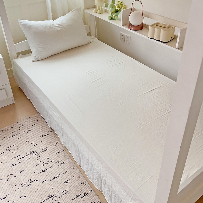 91家纺网 家纺一手货源 找家纺 欧妮家纺 2025新款纯色水洗棉四件套学生宿舍床单被套三件套床上用品-【含买家秀】 纯色-奶白