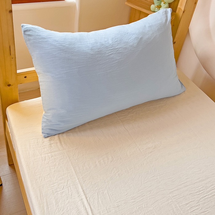 91家纺网 家纺一手货源 找家纺 （总）欧妮家纺 2025新款纯色双拼水洗棉四件套学生宿舍上下铺床单被套三件套床上用品-【含买家秀】