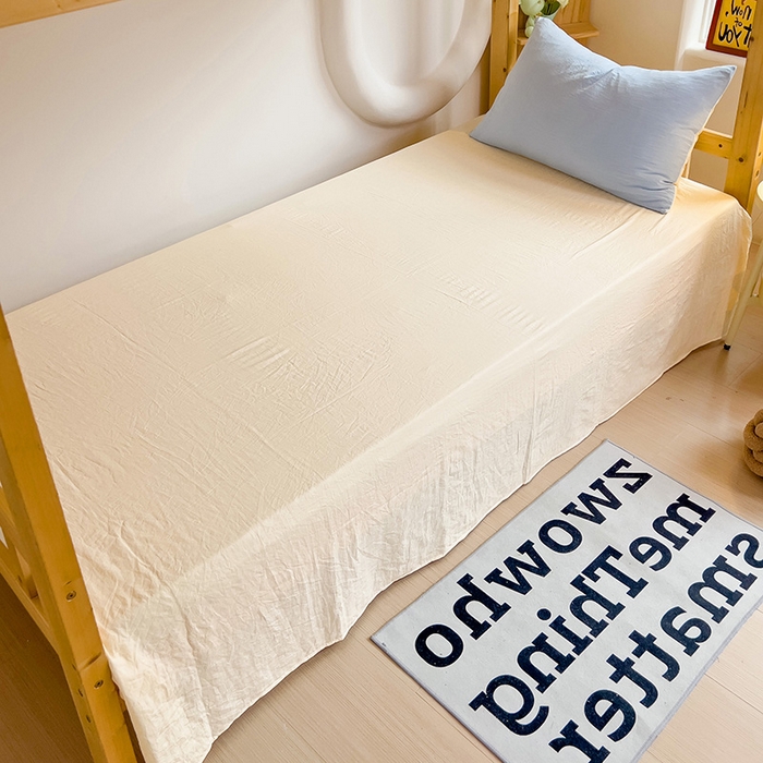 91家纺网 家纺一手货源 找家纺 欧妮家纺 2025新款纯色双拼水洗棉四件套学生宿舍上下铺床单被套三件套床上用品-【含买家秀】 双拼系列-浅蓝黄