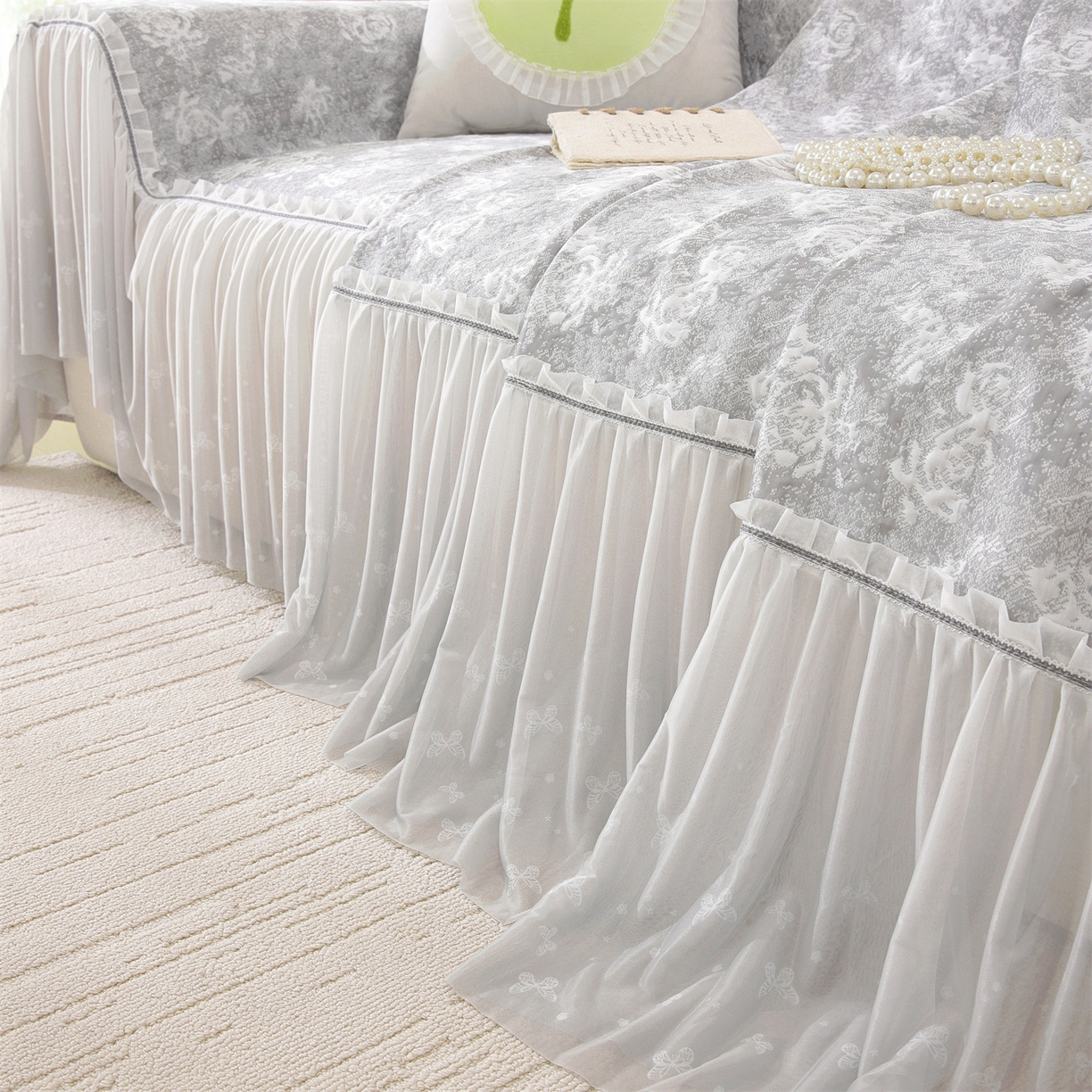 91家纺网 家纺一手货源 找家纺 （总）共鸣沙发垫 2026新款凉感沙发巾-玫瑰