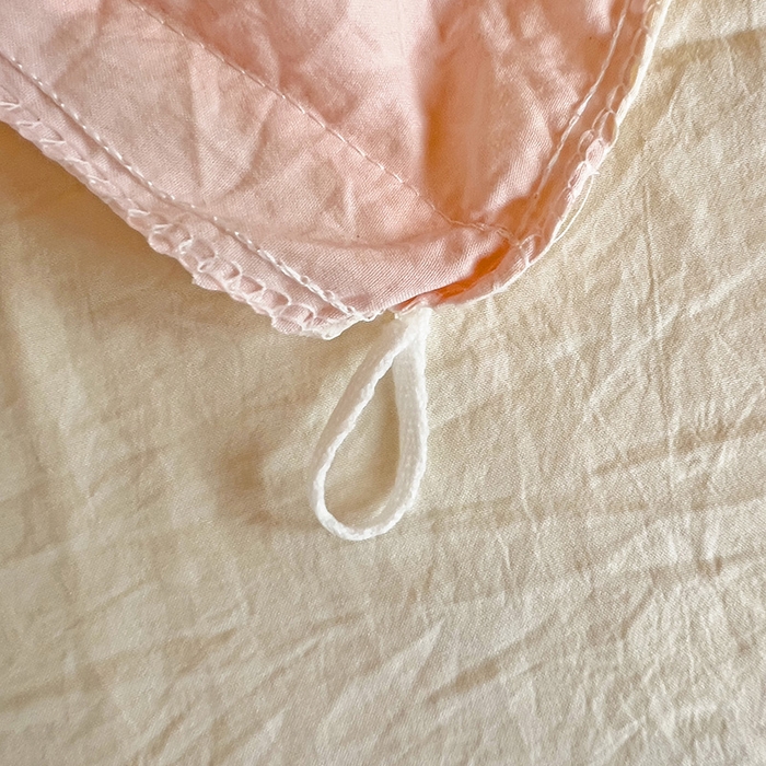 91家纺网 家纺一手货源 找家纺 欧妮家纺 2025新款纯色双拼水洗棉四件套学生宿舍上下铺床单被套三件套床上用品-【含买家秀】 双拼系列-浅粉黄