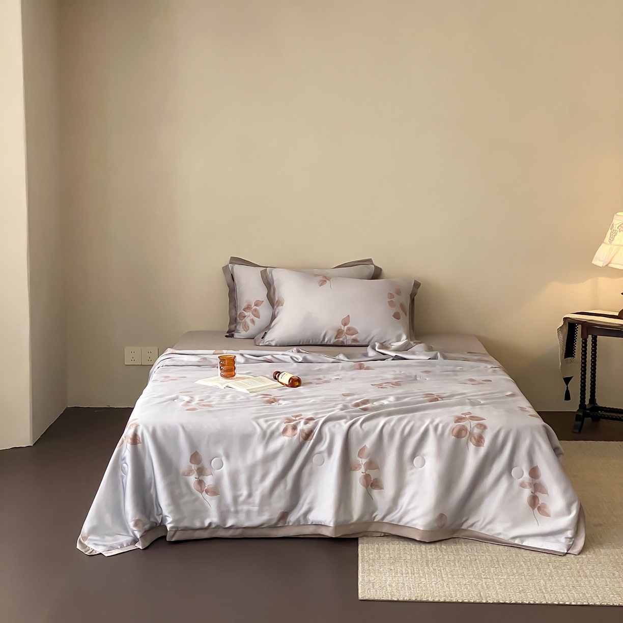 玉宇阁家居 2026新款60S兰精天丝印花夏被四件套 月漾-浅云