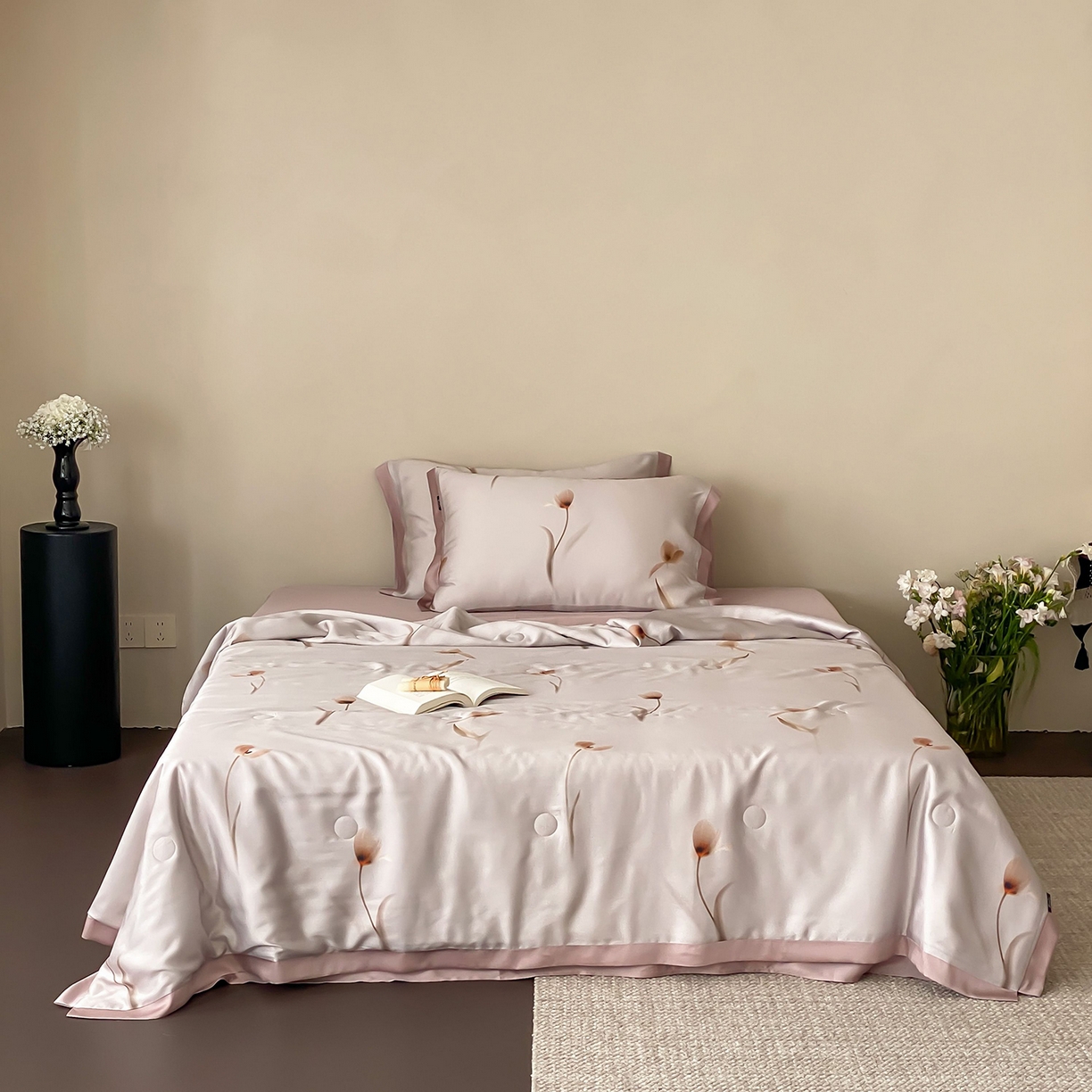 91家纺网 家纺一手货源 找家纺 （总）玉宇阁家居 2026新款60S兰精天丝印花夏被四件套