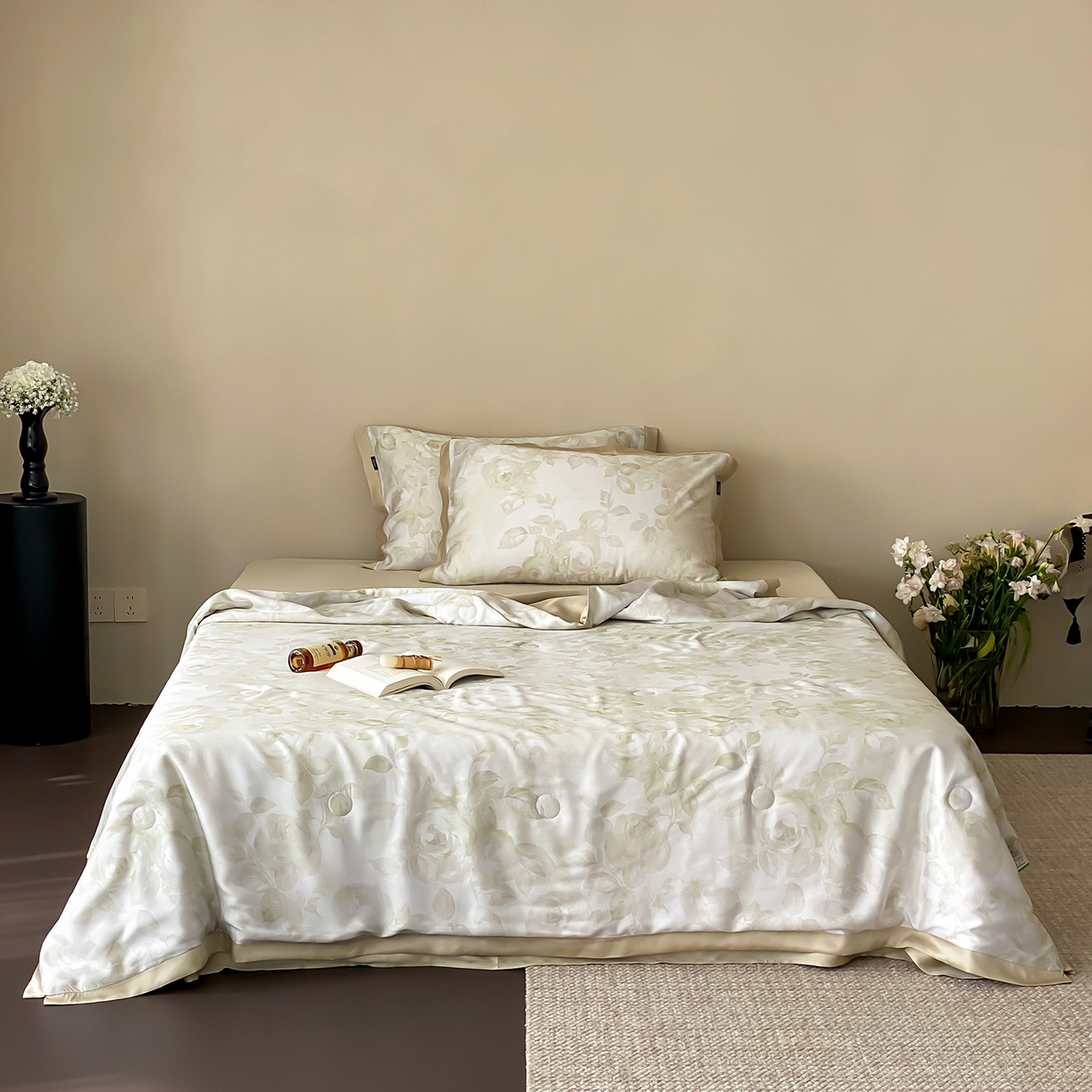 玉宇阁家居 2026新款60S兰精天丝印花夏被四件套 悠悠夏日-抹茶冰盏