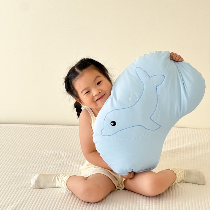 91家纺网 家纺一手货源 找家纺 北鸣有鱼枕芯馆 2026新款冰皮小海豚枕头枕芯 小海豚-蓝色 35*55cm/只