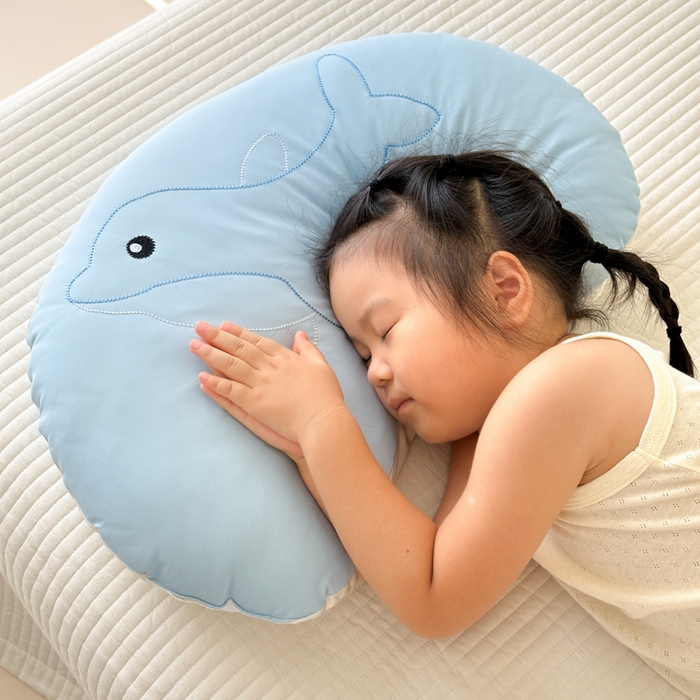 北鸣有鱼枕芯馆 2026新款冰皮小海豚枕头枕芯 小海豚-蓝色 35*55cm/只