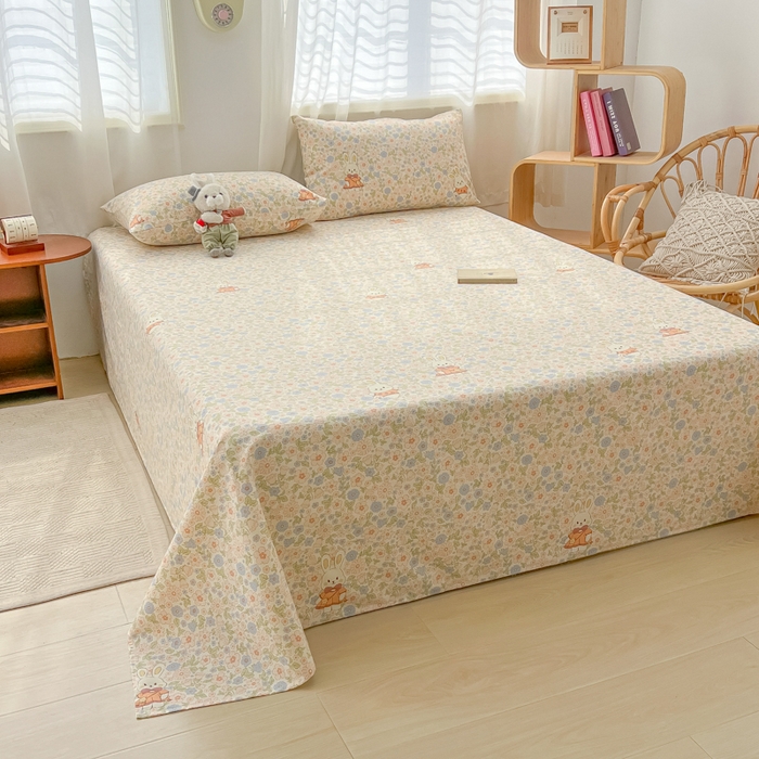 91家纺网 家纺一手货源 找家纺 （总）欧妮家纺 2025新款原棉老粗布床单被单夏季凉席三件套-三枚缎系列