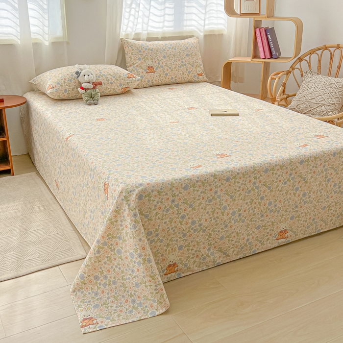 91家纺网 家纺一手货源 找家纺 （总）欧妮家纺 2025新款原棉老粗布床单被单夏季凉席三件套-三枚缎系列