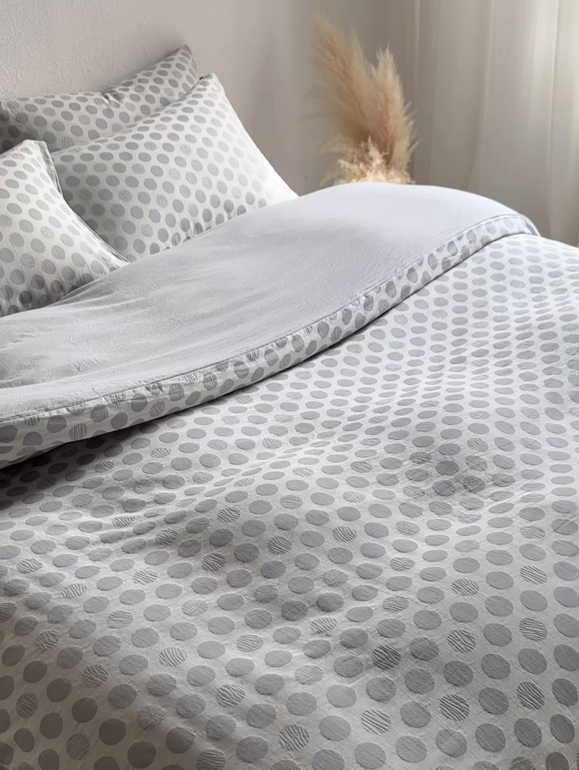 91家纺网 家纺一手货源 找家纺 千朵森 2026新款全棉纯棉色织提花肌理四件套-素序 素序-肌理浅棕