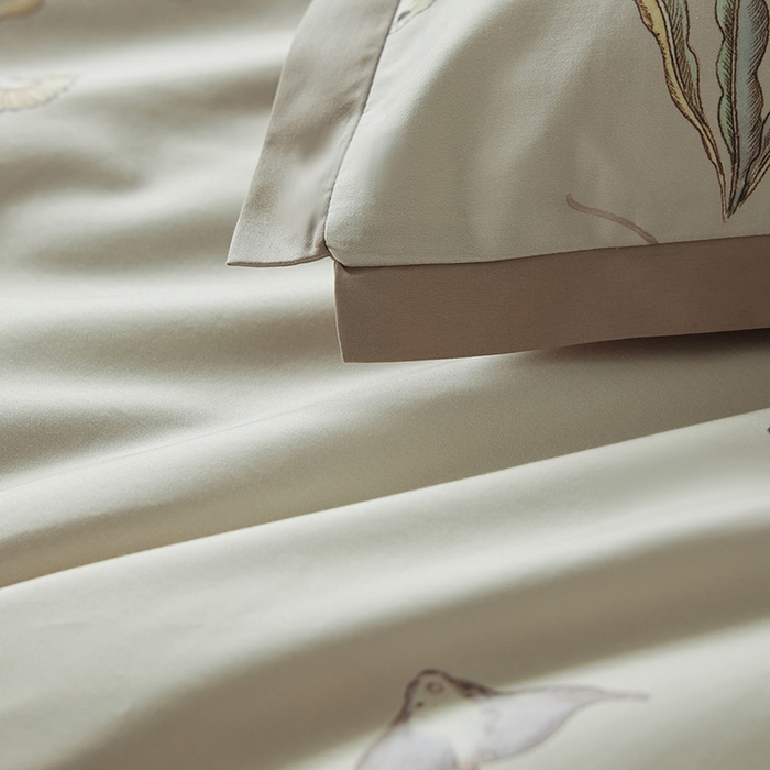 91家纺网 家纺一手货源 找家纺 千朵森 2026新款海洋风全棉纯棉50S数码印花拼角四件套 HY浅海秘屿