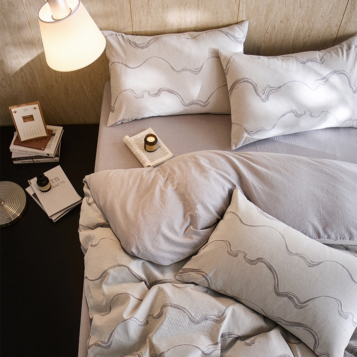 91家纺网 家纺一手货源 找家纺 （总）千朵森 2026新款全棉纯棉色织提花水洗棉四件套-漫织