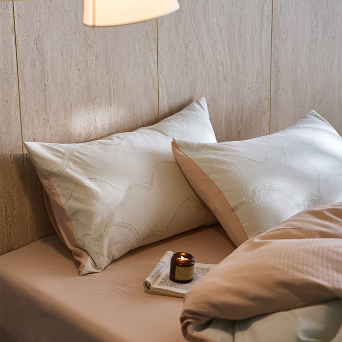 91家纺网 家纺一手货源 找家纺 千朵森 2026新款全棉纯棉色织提花水洗棉四件套-漫织 漫织-治愈绿