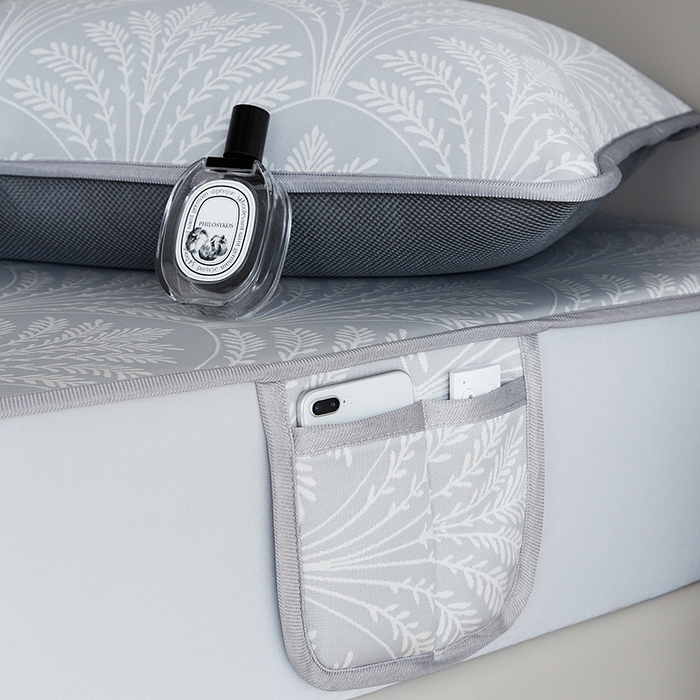 91家纺网 家纺一手货源 找家纺 千朵森 2026新款冰岛冰感丝床笠款凉席三件套-风格一 冰岛-山梗灰