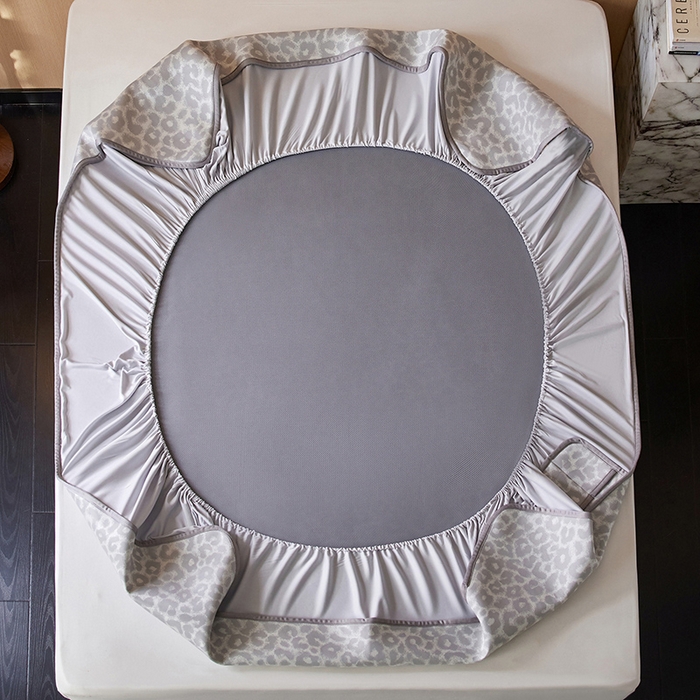 91家纺网 家纺一手货源 找家纺 千朵森 2026新款A类抗菌冰岛冰感丝床笠款凉席三件套 风格二 冰岛-山茶灰