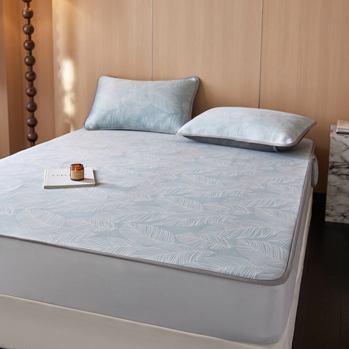 91家纺网 家纺一手货源 找家纺 （总）千朵森 2026新款A类抗菌冰岛冰感丝床笠款凉席三件套 风格二