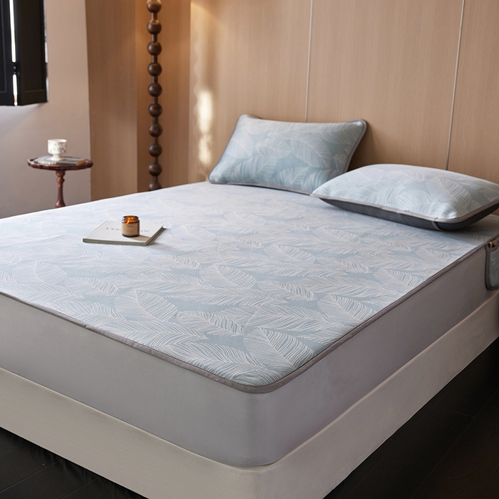 千朵森 2026新款A类抗菌冰岛冰感丝床笠款凉席三件套 风格二 冰岛-暮夜蓝