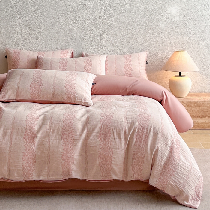 91家纺网 家纺一手货源 找家纺 （总）恋人优选 2026新款全棉纯棉三层提花四件套