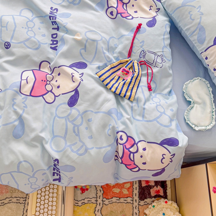 91家纺网 家纺一手货源 找家纺 欧妮家纺 2025新款AB版印花水洗棉四件套系列卡通床单被套学生宿舍床上三件套-提供买家秀 茶椰丸子