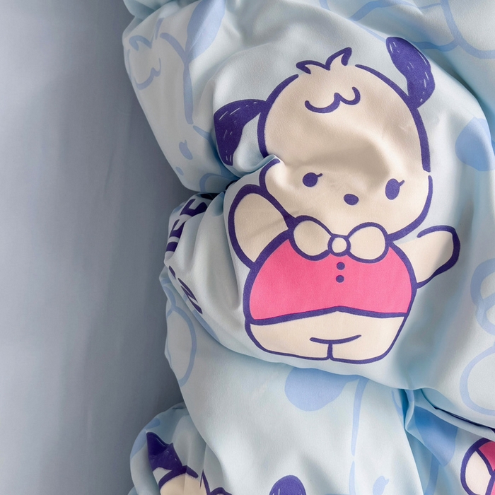 91家纺网 家纺一手货源 找家纺 欧妮家纺 2025新款AB版印花水洗棉四件套系列卡通床单被套学生宿舍床上三件套-提供买家秀 茶椰丸子