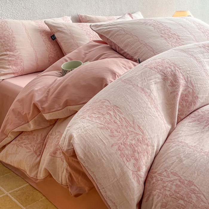 91家纺网 家纺一手货源 找家纺 （总）恋人优选 2026新款全棉纯棉三层提花四件套