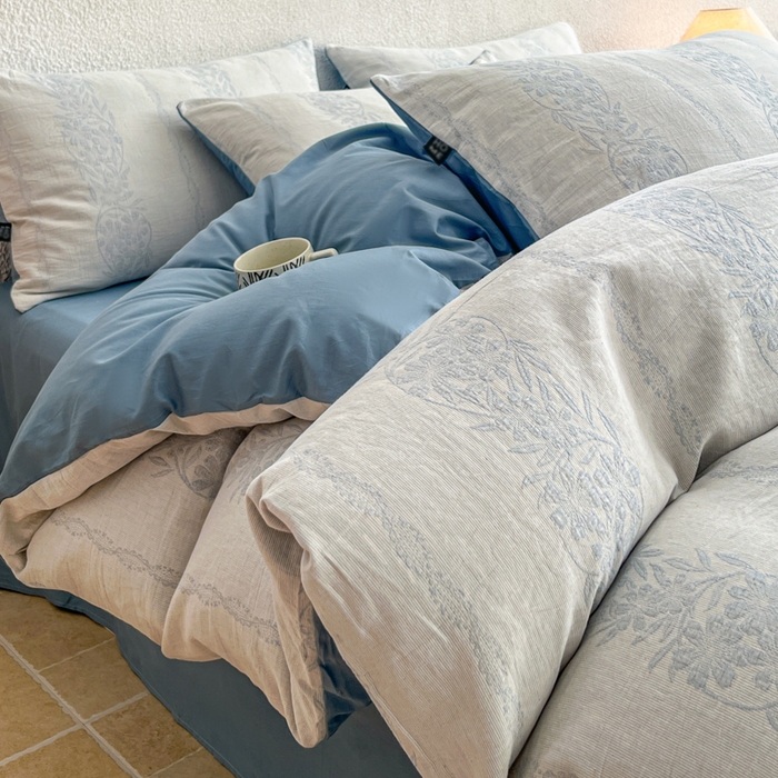 91家纺网 家纺一手货源 找家纺 （总）恋人优选 2026新款全棉纯棉三层提花四件套