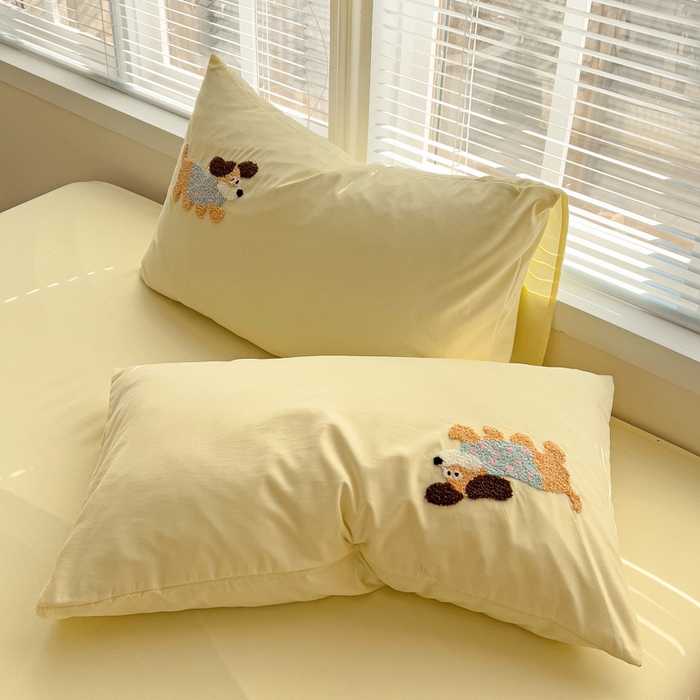 91家纺网 家纺一手货源 找家纺 （总）欧妮家纺 2025新款纯色毛巾绣枕套磨毛水洗棉枕头套刺绣枕罩枕皮-枕套系列