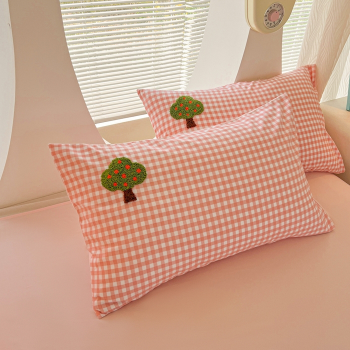 91家纺网 家纺一手货源 找家纺 （总）欧妮家纺 2025新款纯色毛巾绣枕套磨毛水洗棉枕头套刺绣枕罩枕皮-枕套系列