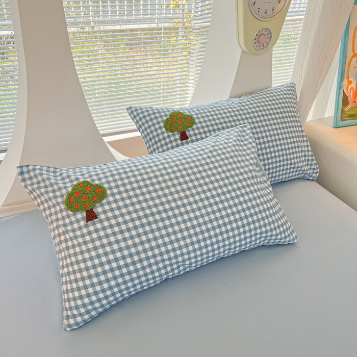 91家纺网 家纺一手货源 找家纺 （总）欧妮家纺 2025新款纯色毛巾绣枕套磨毛水洗棉枕头套刺绣枕罩枕皮-枕套系列