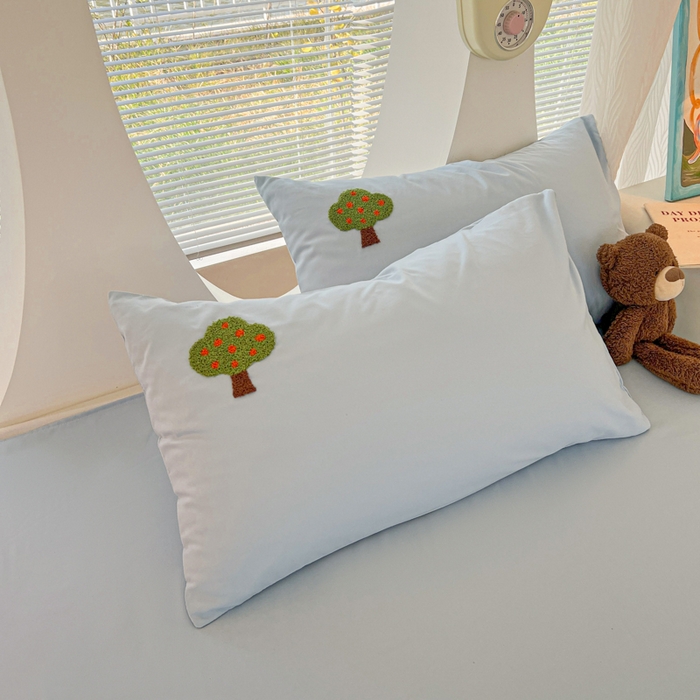 91家纺网 家纺一手货源 找家纺 （总）欧妮家纺 2025新款纯色毛巾绣枕套磨毛水洗棉枕头套刺绣枕罩枕皮-枕套系列