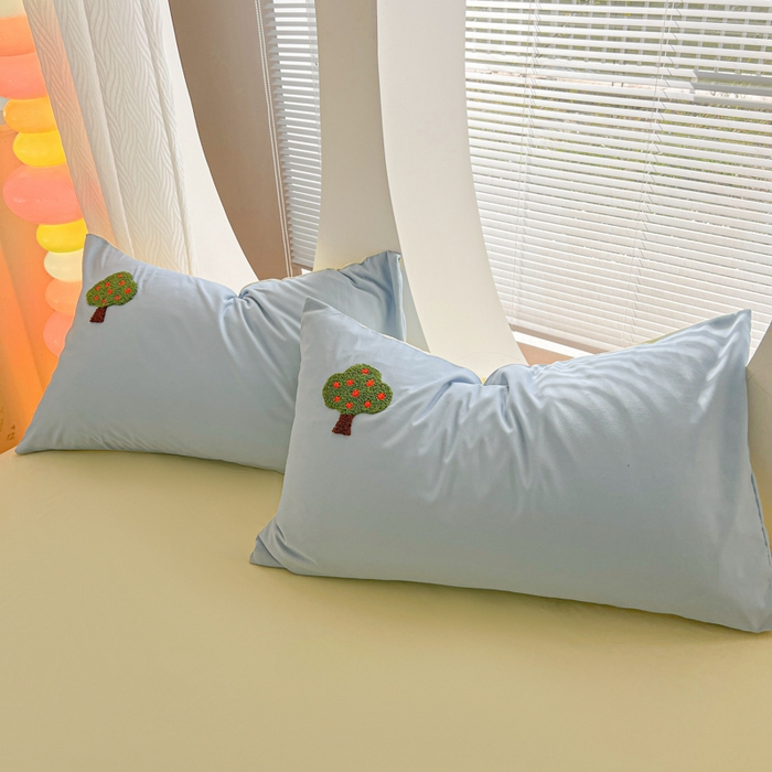 91家纺网 家纺一手货源 找家纺 （总）欧妮家纺 2025新款纯色毛巾绣枕套磨毛水洗棉枕头套刺绣枕罩枕皮-枕套系列