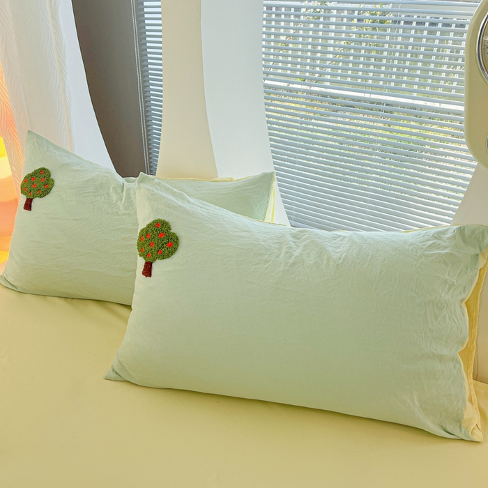 91家纺网 家纺一手货源 找家纺 （总）欧妮家纺 2025新款纯色毛巾绣枕套磨毛水洗棉枕头套刺绣枕罩枕皮-枕套系列